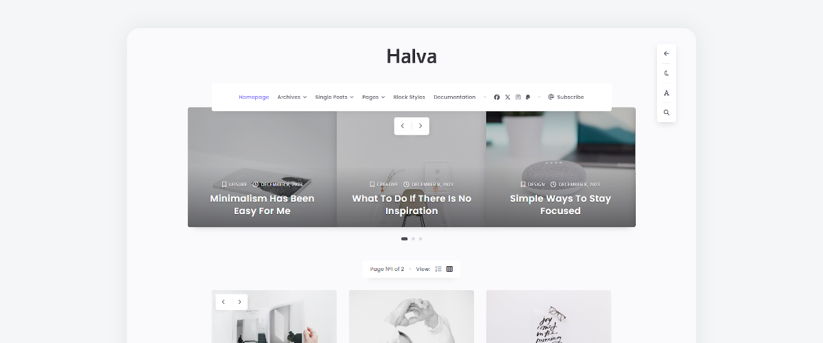 Halva - Minimal Theme for WordPress Blog